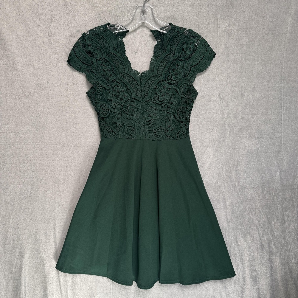 Rare Editions Dress Girls 12 Green Lace Fit &‎ Flare Party Formal Wedding Dressy
